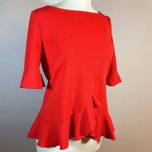 Red Ruffle Top